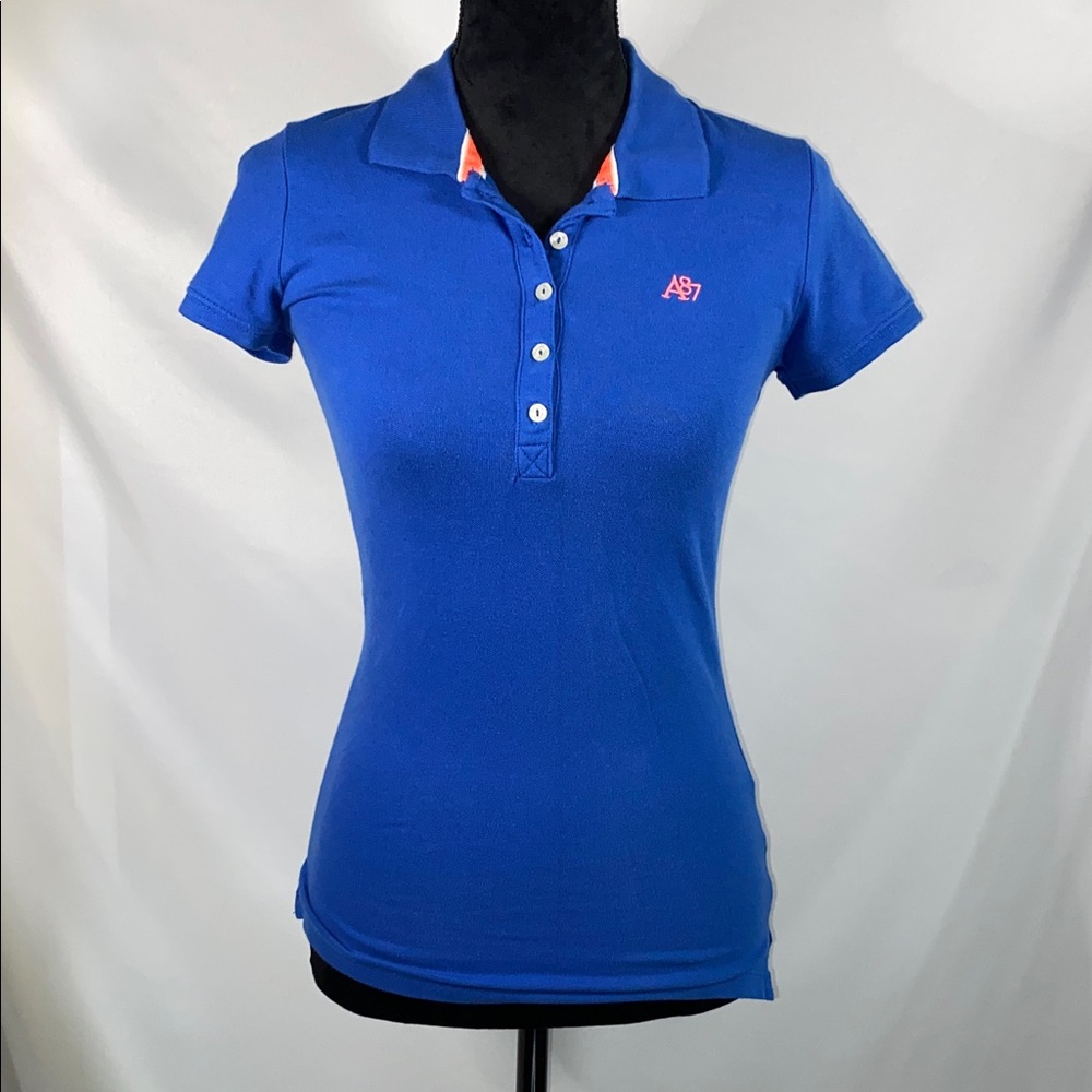 Aeropostale Women’s Polo Shirt Blue Short Sleeve Size Medium